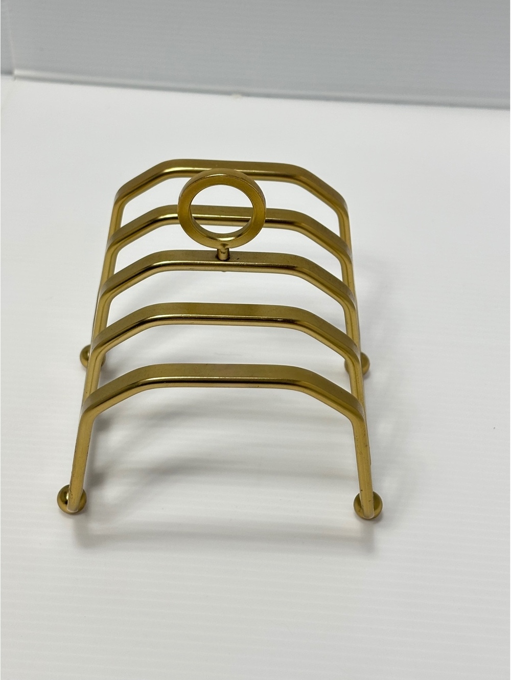 Toast Rack with Handle, 4-Slot Tableware Organizer Gold Color NEW - Picture 2 of 7